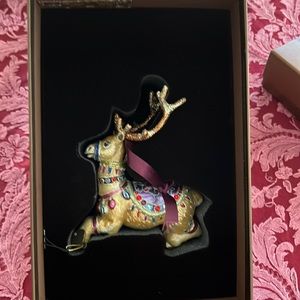 Jay Strongester reindeer bejeweled ornament